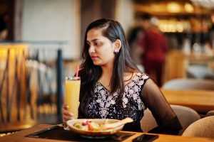 Pretty indian girl in black saree